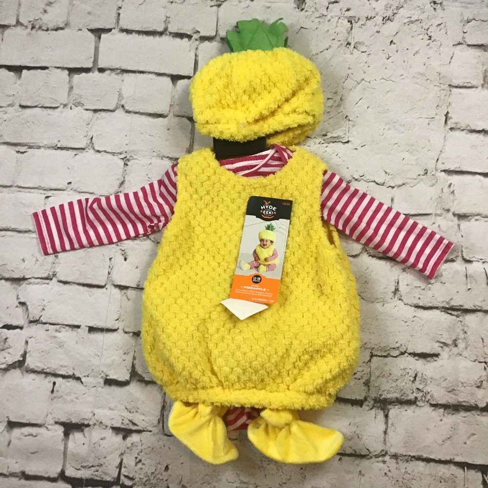 Pineapple Infant Costume Sz 12-18Mos Warm‎ Halloween Hat Booties Hyde & Eek New